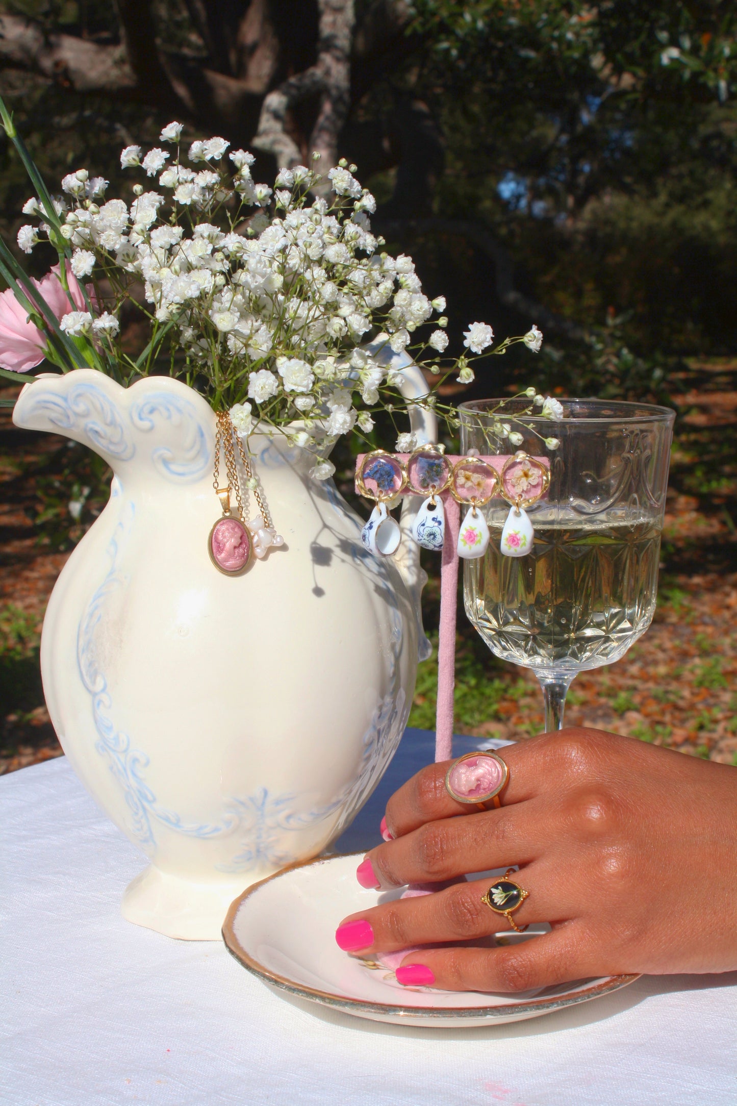 Tea Cup Pink Earrings