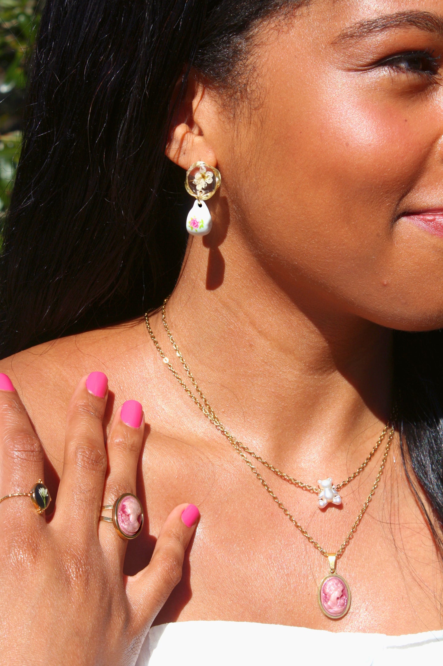 Tea Cup Pink Earrings