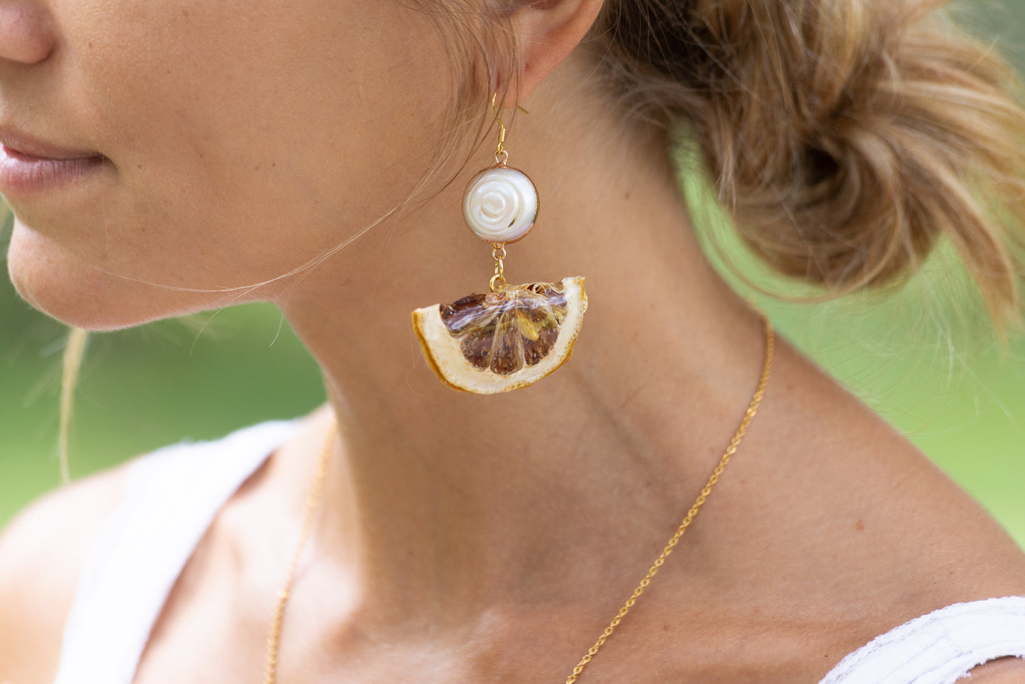 Orange Pearl Earrings