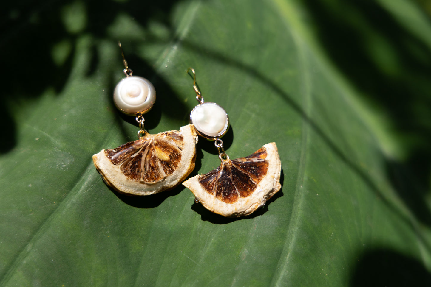 Orange Pearl Earrings