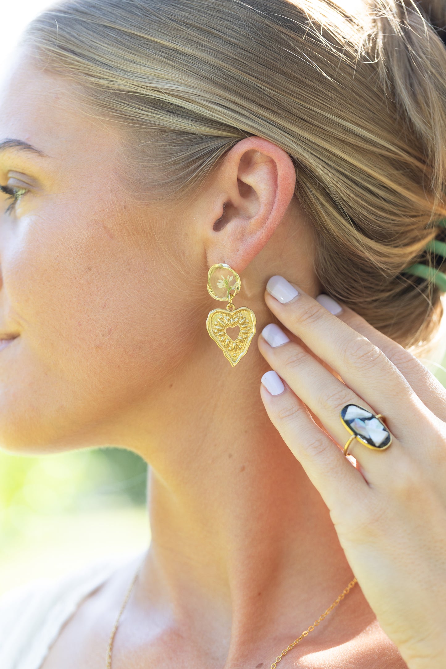 Flower Heart Earrings