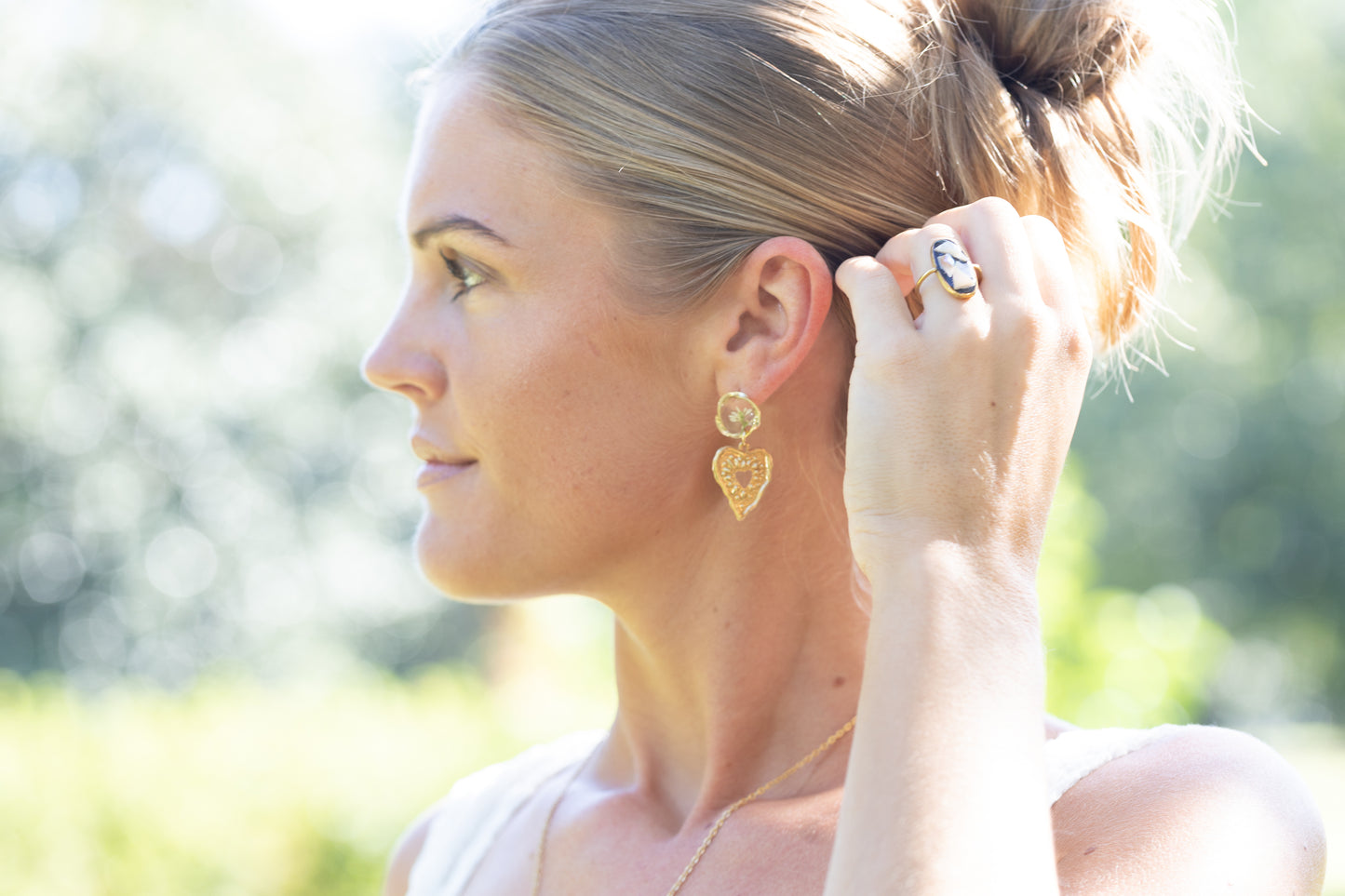 Flower Heart Earrings