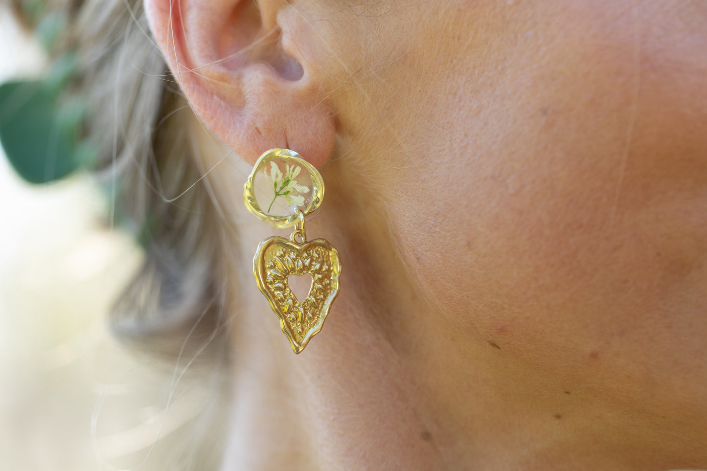 Flower Heart Earrings