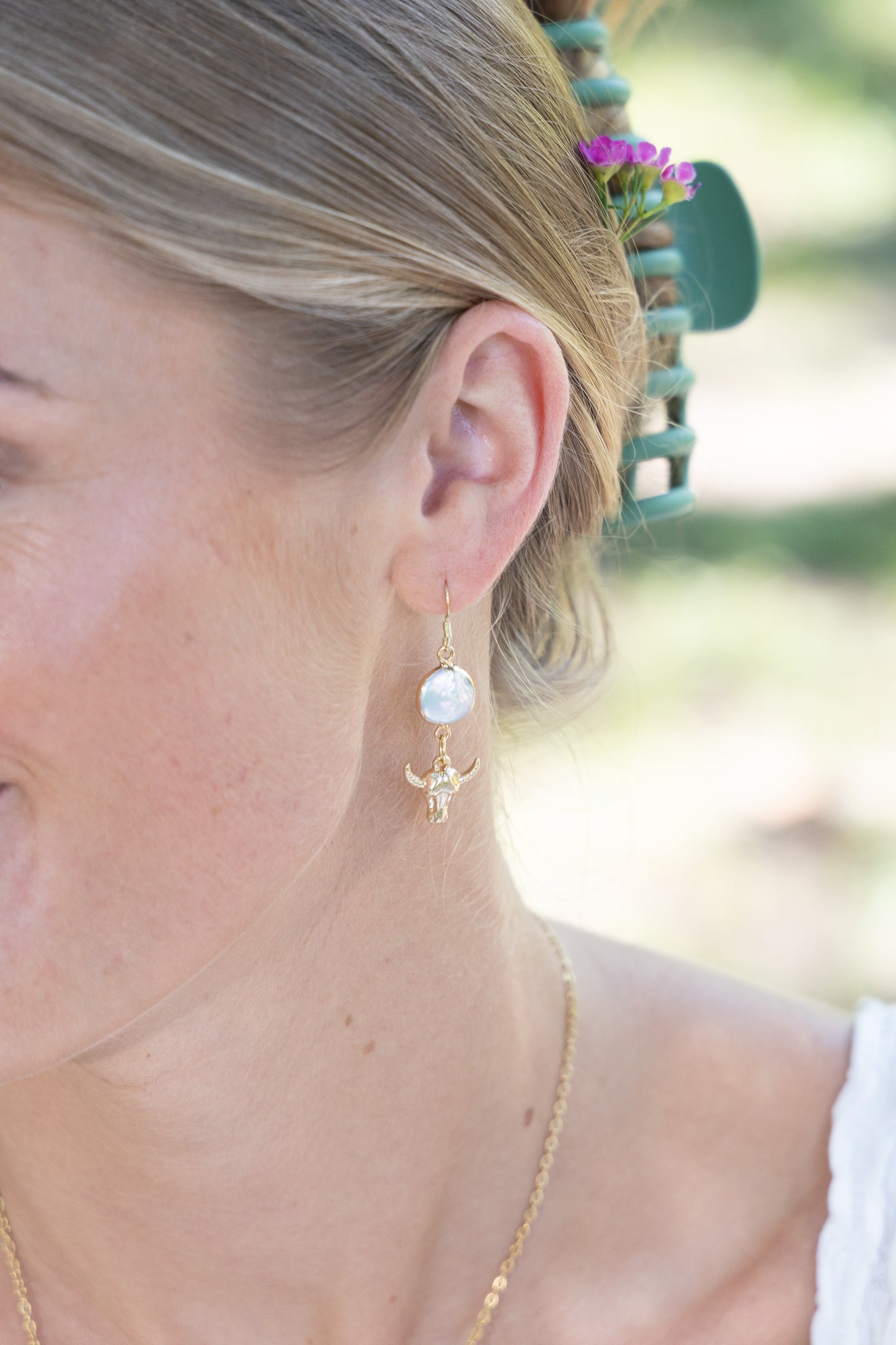 Pearl Bull Earrings