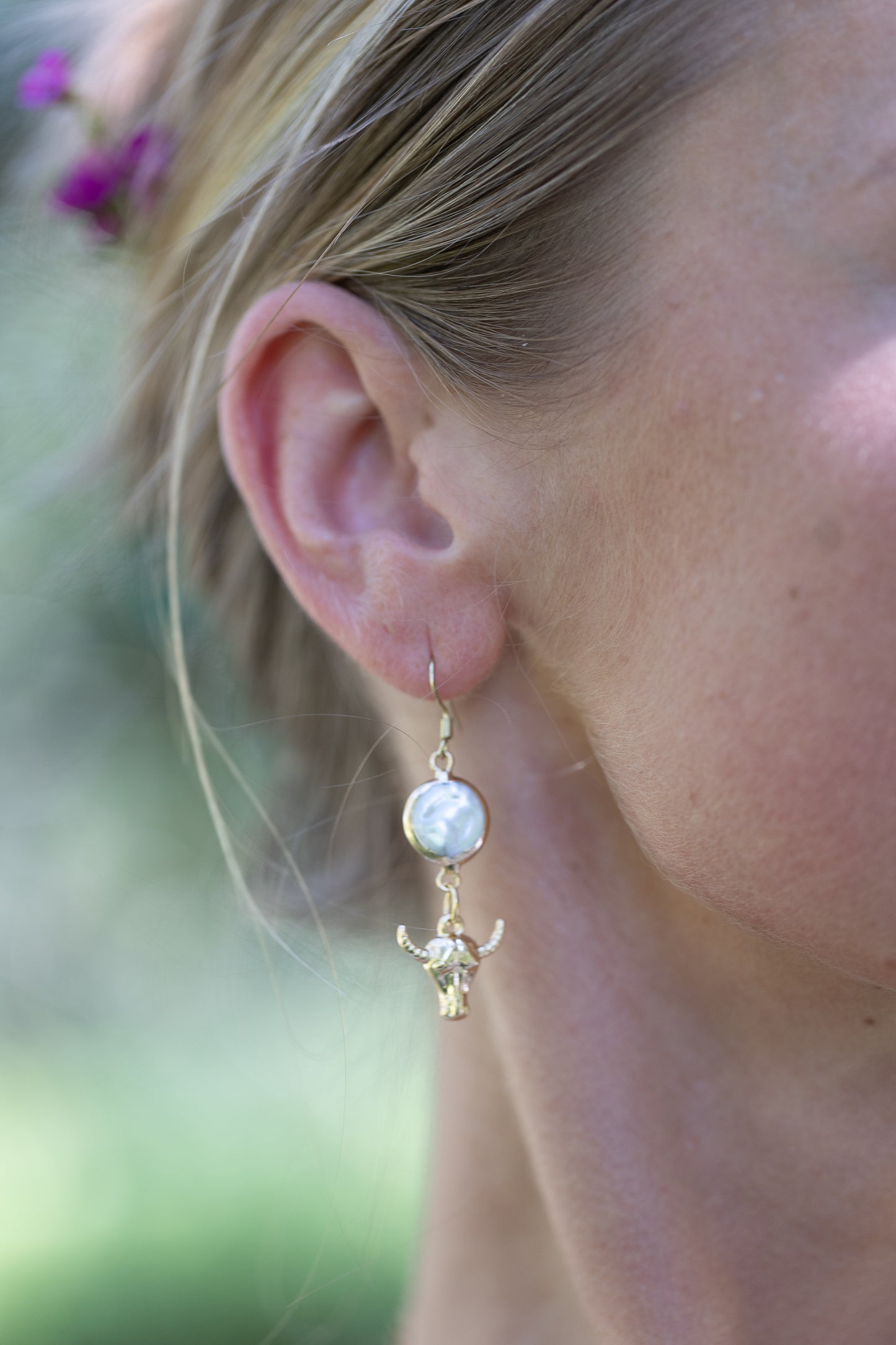 Pearl Bull Earrings