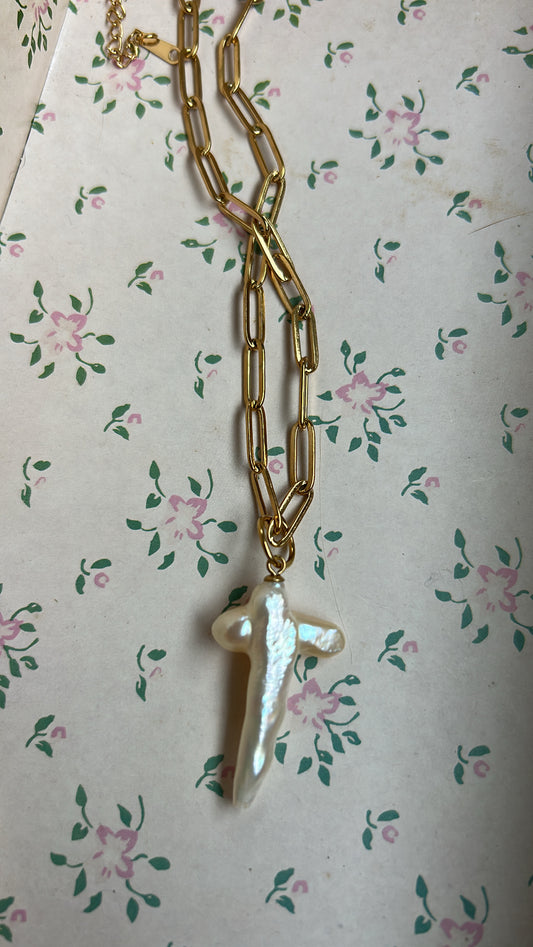 Pearl Cross Necklace