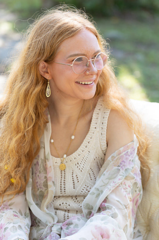 Wild Flower Teardrop Earrings