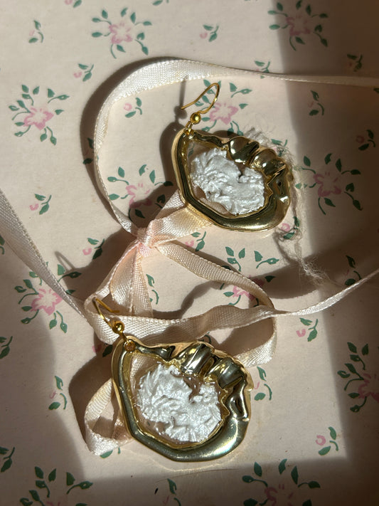 Oyster Cameo Earrings