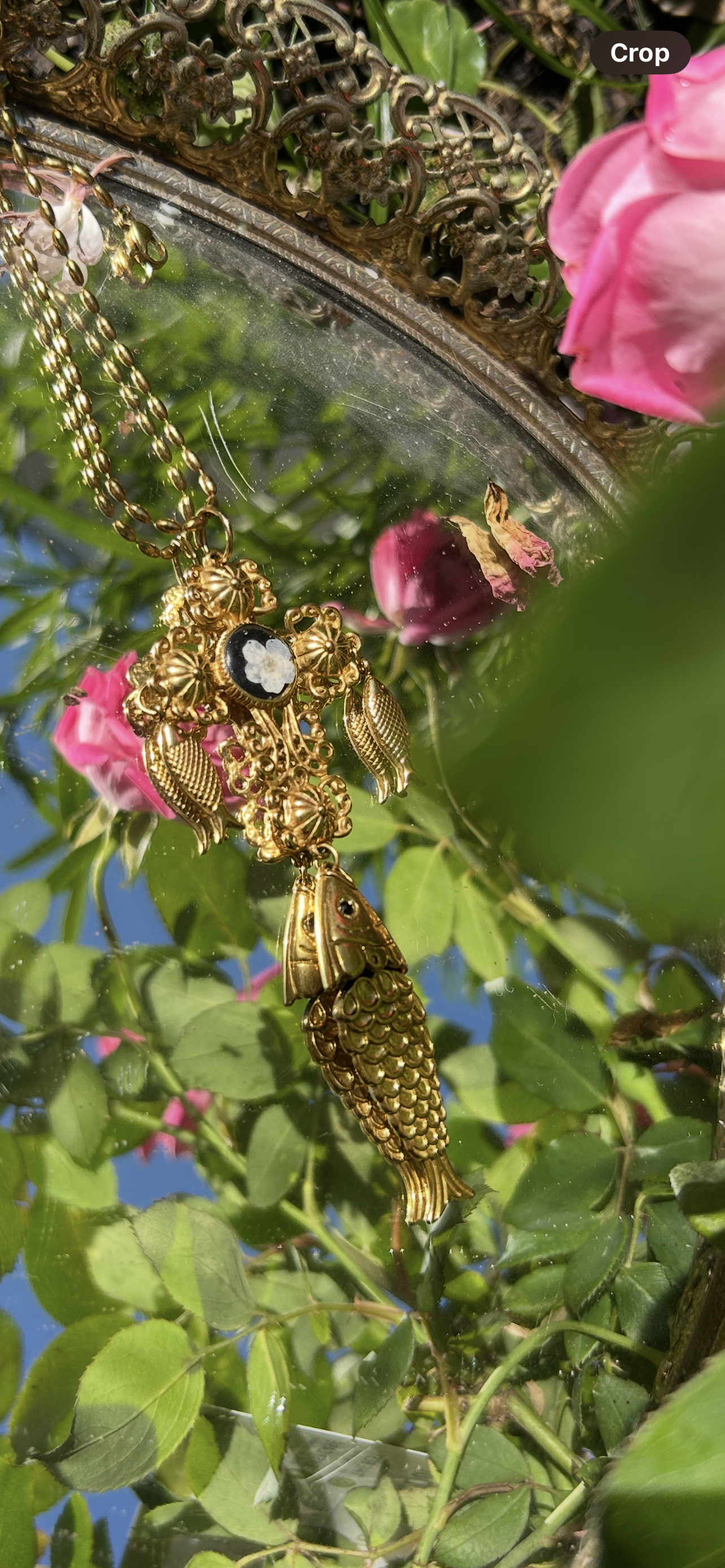 Golden Cross Fish Necklace