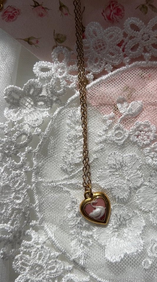 Swan Heart Necklace