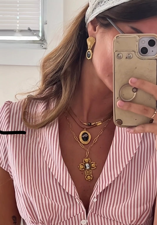 Hand Painted Locket Earrings